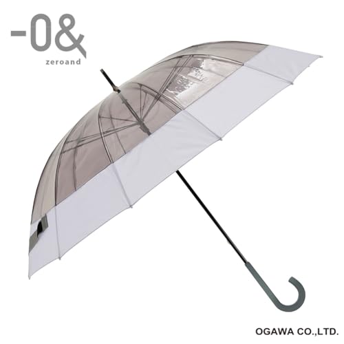 Ogawa Women's Long Vinyl Umbrella, 12 Ribs, 60cm, Zero and Purple, Nano Water-Repellent, Manual Opening, Split-Open, Safety Cover, 52338