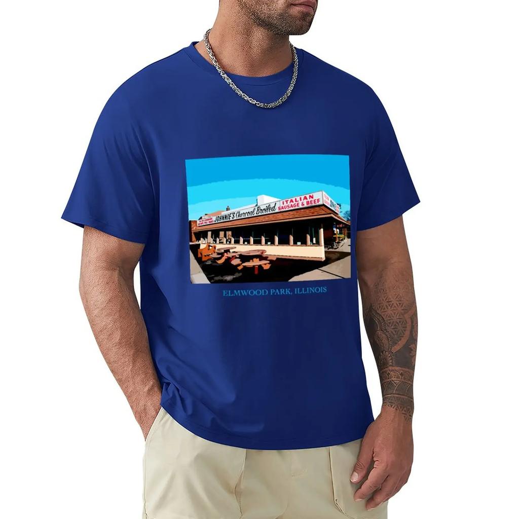 Johnnies Beef Elmwood Park Chicago Food Classic TShirt Blouse sweat Mens tshirts