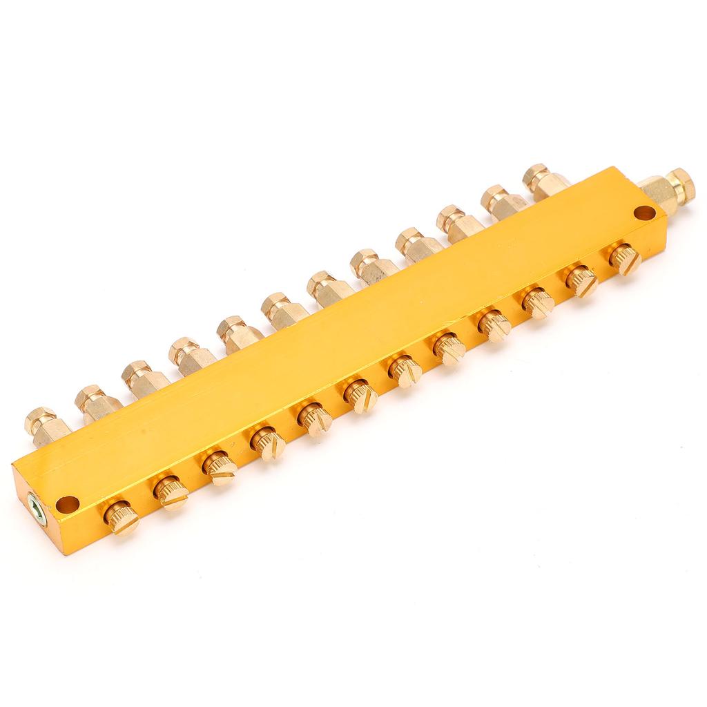 Oljedistributør Justerbar Messing Smøring Stempel Separator Fordeler Ventil Smøresystem 1 inn 12 ut