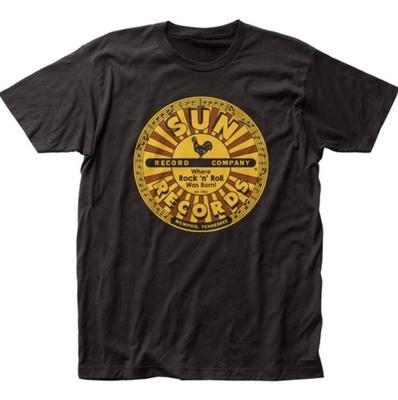Sun Records Full Circle T-shirt, Men's Black Music Tee, New Vintage Label Shirt