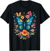 Schmetterling mit Blumen I Ästhetisches Schmetterlings-T-Shirt
