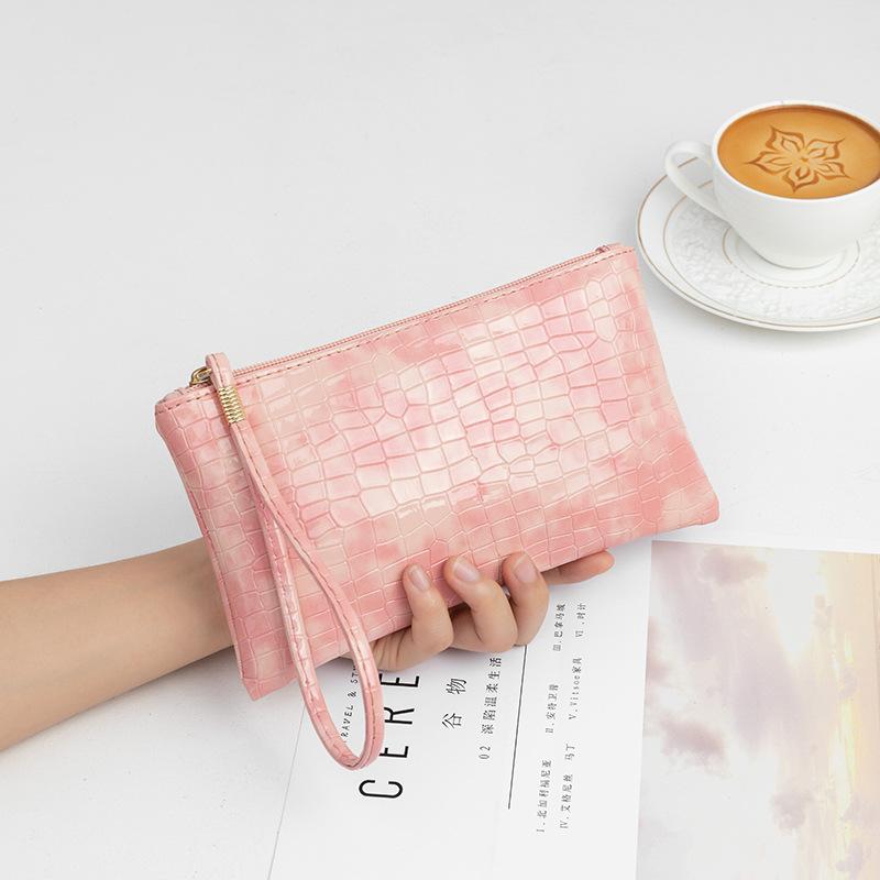 Crocodile Pattern Women Purse Long Zipper Wrist Coin Bag Fashion Pu Leather Ladies Wallets Money Pouch Card Holder Female Clutch