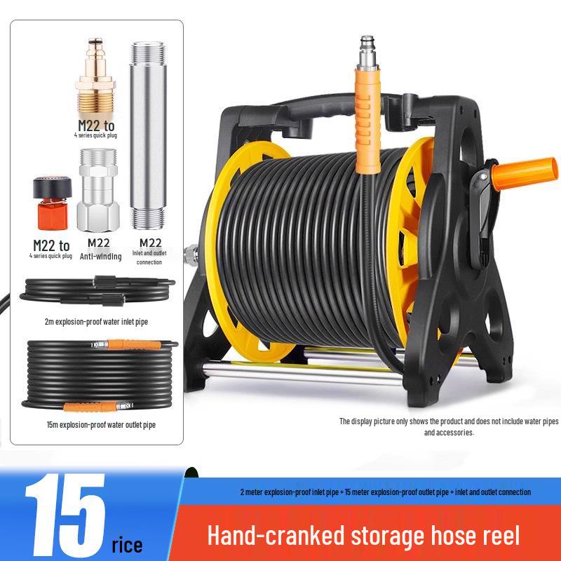 High-Pressure Water Hose Reel & Storage Rack for Car and Household Cleaning