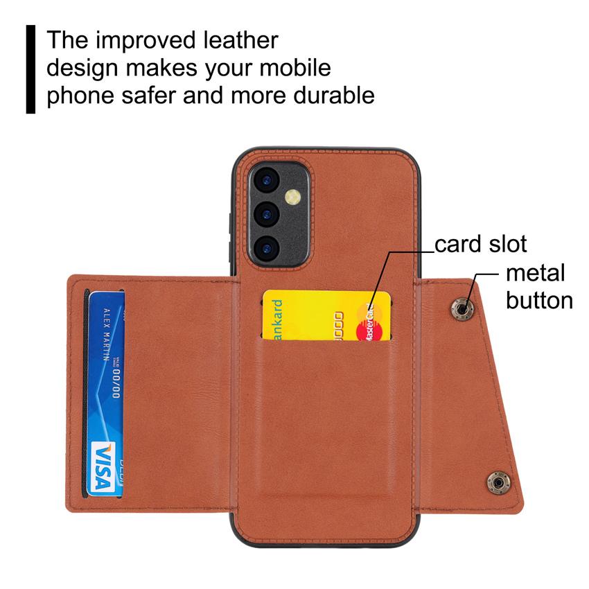 Flip Leather Card Pocket Holders Case For Samsung Galaxy Note 10 20 S8 S9 S10 S20 S21 S22 S23 Plus Ultra Magnetic Back Cover