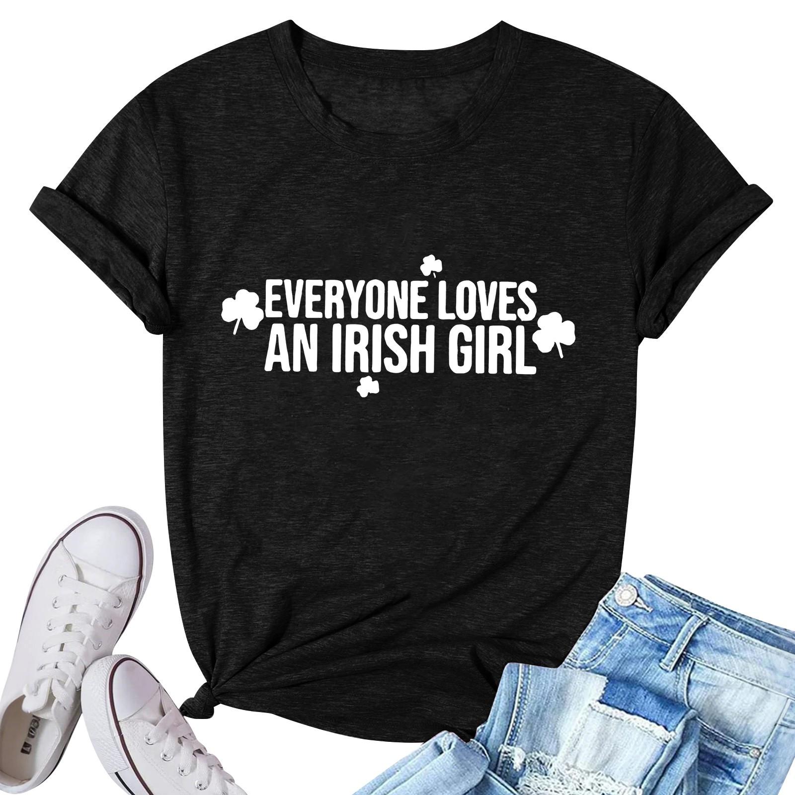 

Женский топ с круглым вырезом, повседневный принт, футболка с короткими рукавами M чёрный