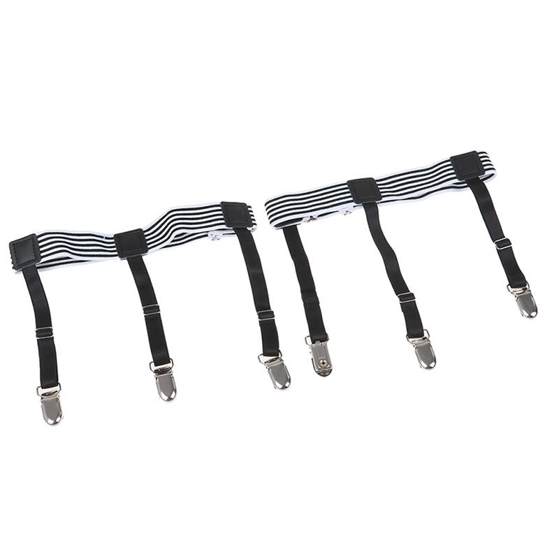 2 Adet Erkek Elastik Ayarlanabilir Gömlek Askıları Jartiyer Bacak Askıları Tutucular Gömlek