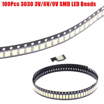 100buc 3030 Smd margele LED 1W 3V/6V/9V Lumină albă rece pentru diode LED TV