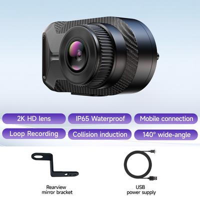 JIUYIN 2K HD WiFi Motorcycle Camera Waterproof IP65 Loop Recording 140 Degree Widely Angle Camera HD Video Recorder DVR Dash Cam