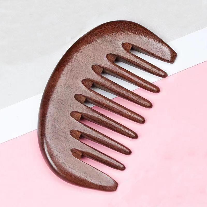 

Зеленый сандал Гребень с широкими зубьями Массажный гребень для меридианов головы Акупунктурная терапия Кровообращение Антистатический Разглаживает волосы красный