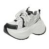 Fashion 8CM Women Thick Leather Sneakers New Autumn High Platform Dad Shoes Women Casual Trainer Sneakers Thick Sole Vulcanize Shoes