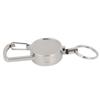 2 Pcs All Metal Key Ring 2.5cm Retractable Keychain Durable ID Badge Holder  Camping