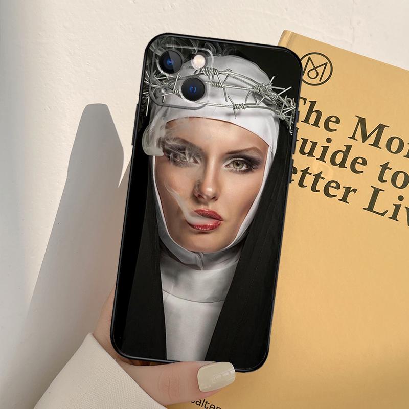 Sister Style Nun Sexy Girl Phone Case For iPhone 17 16 15 14 13 12 11 Pro Max Mini XR 16e 15 16 Plus 17 Air Full Cover