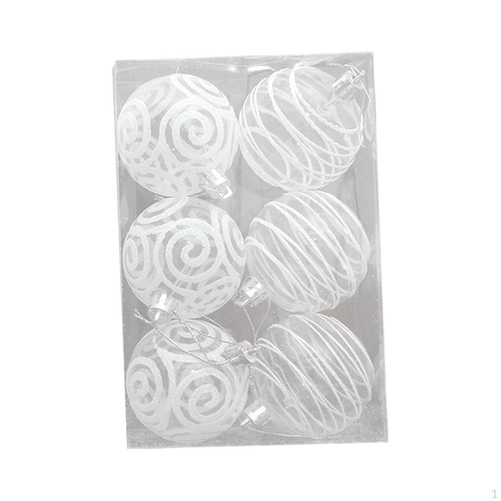 6 Pieces Christmas Tree Balls Shatterproof Hanging 6cm Decoration Ornaments for