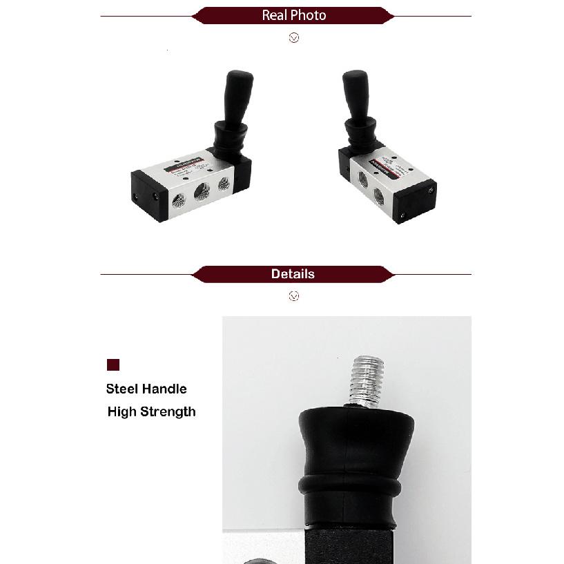 4HA210-08 1/4" 2 Position 5 Port Five Way Pneumatic Air Valve Hand Lever Operated Control Valve Ventilation Valves 4