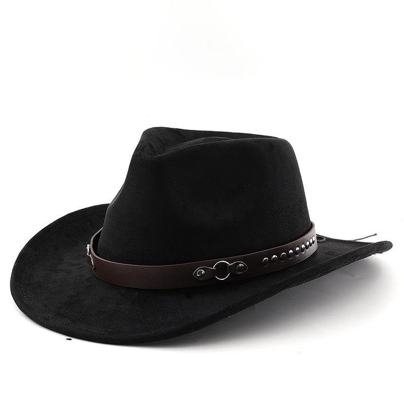 Suede Curled Brim Denim Hat for Men and Women - Ethnic Style Fedora Jazz Hat