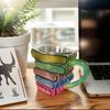 Unique Books Stack Coffee Cup Creative Drinking Cup Tea Cup Collection Gifts for Literature Lovers
