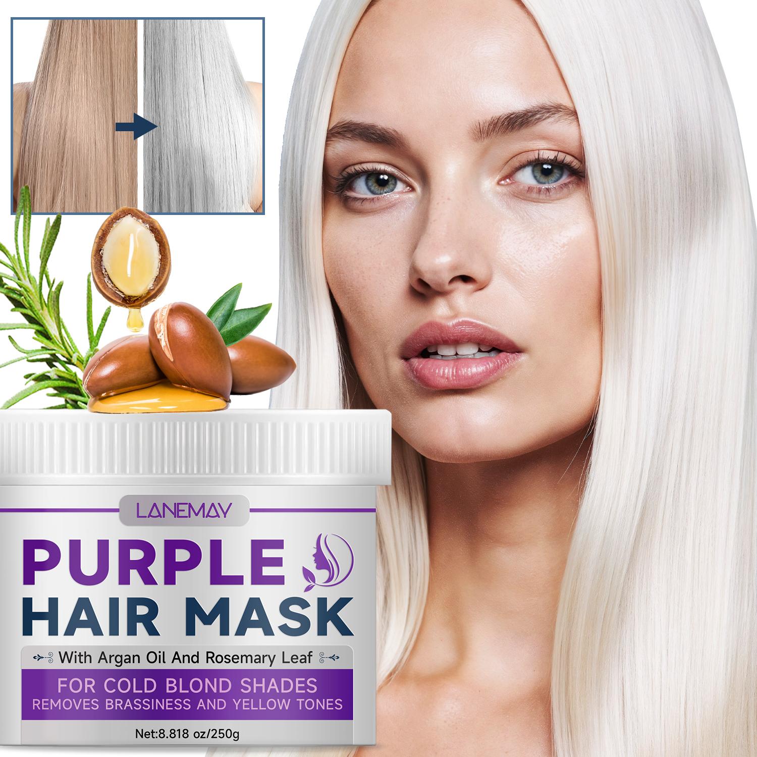 

Purple Hair Mask-Removes Brassiness And Yellow Tones-Suitable For Cold Blond Shades, 250g
