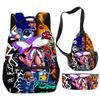Klassisch Neuheit Eigenartig Cool Pizza Turm 3D Druck 3er Set Schultaschen Multifunktionale Reise Rucksack Brusttasche Federmäppchen