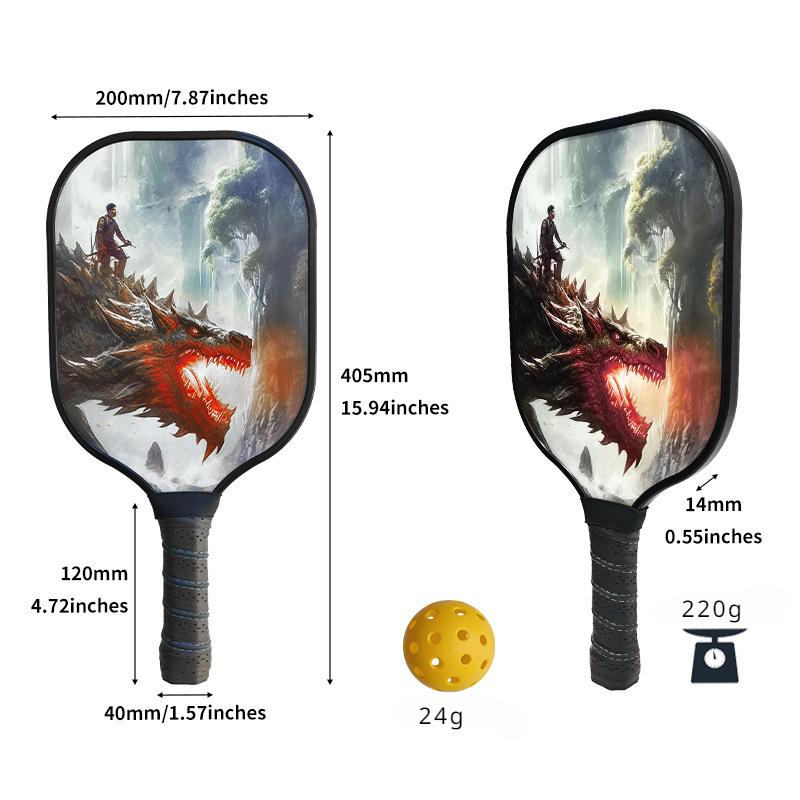 Set rachetă cu vârf din fibră de sticlă Pickleball Paddle Honeycomb Rachetă pentru sport în aer liber