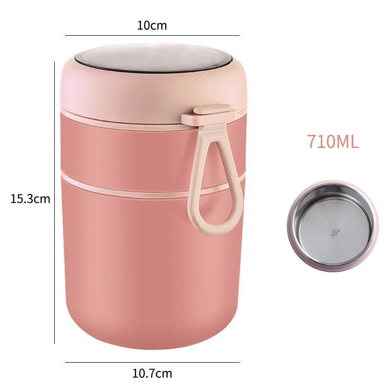 Insulated Stainless Steel Food Thermal Jar 530ml/710ml Soup Thermos Container Lunch Box for School Children Keeps Hot