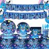 K-pop Demon Hunters Derpy Tiger Celebration Disposable Tableware Blue Collection Present Tablecloth Banner Xmas Birth Date Celebration Supplies