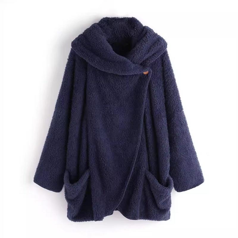 Women's Coat Autumn Winter Turn Down Collar Coat Women Oversized Warm Teddy Bear Jacket Lady Plush Coat Cardigan Jacket