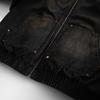 Men's Padded Jackets Fashion Denim Fleece Hooded Worn-out Zipper Patchwork Loose Winter Male Clothing Stylish