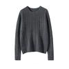 Women's Thickened Cable Knit Cashmere Sweater: Cozy & Versatile for Autumn and Winter