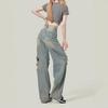 2024 Herbst Retro High Waist Wide Leg Ripped Jeans für Damen