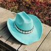 Wide Brim Cowboy Hats for women retro cow belt suede cowboy Hat men Cattleman Style Suede Rancher Hat for Men sombrero hombre