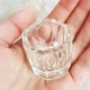 Mini Crystal Glass Clear Acrylic Small Octagonal Powder Liquid Nail Cup Nail Brush Cleaning Liquid Mixing Bowl Tool