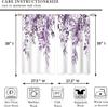 Eucalyptus Botanical Leaves Purple Floral Kitchen Window Curtains Over Sink Farmhouse Flower Leaf Small Window Treatment Cafe Sh
