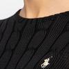 Polo Ralph Lauren FW21 Logo Chunky Knit Crewneck Sweater Women sweater Black 211580009-046