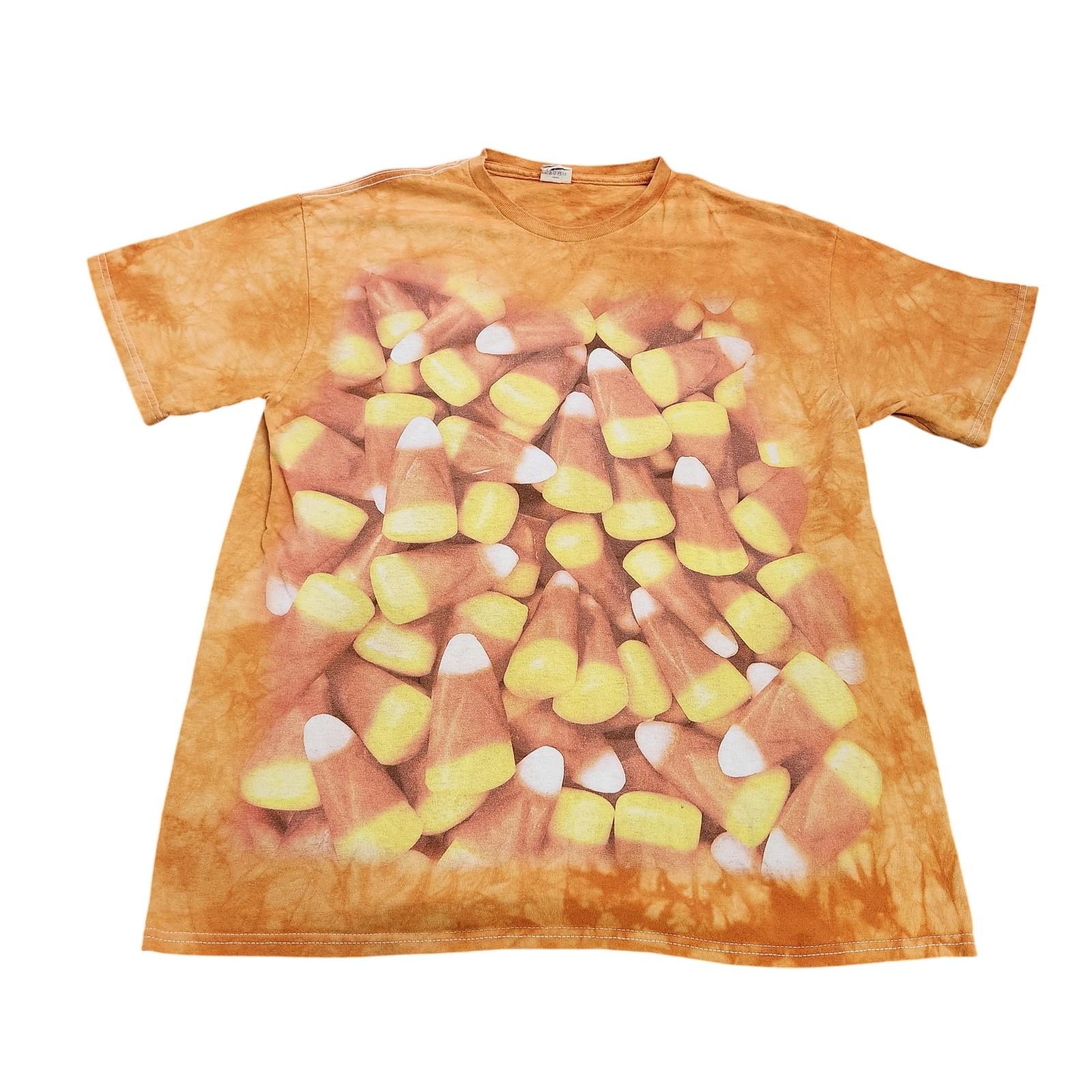 Delta Pro Weight Shirt Mens Large Multicolor Candy Corn Halloween Graphic Tee Unisex T-Shirt XXXXL