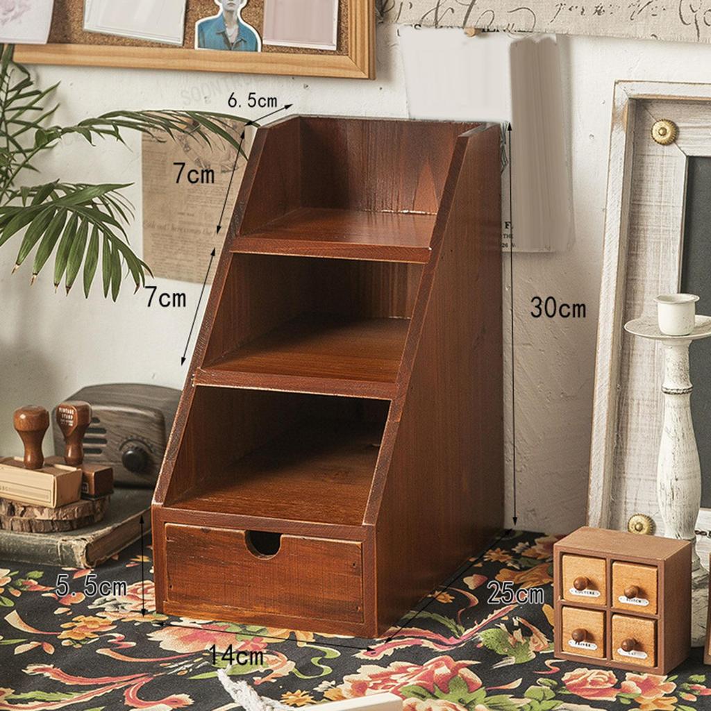 Classic Wooden Desk Organizer for Home and Office