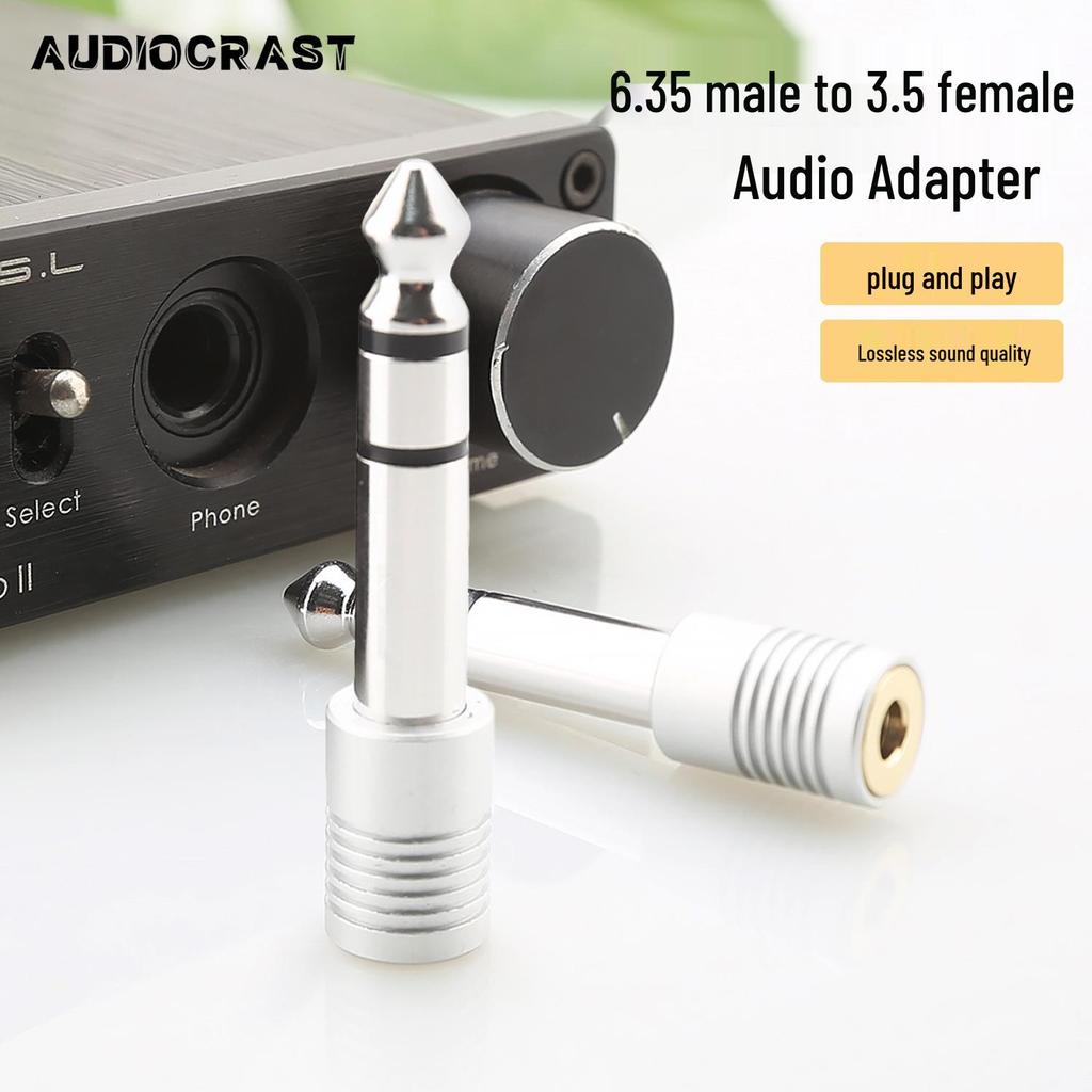 Nickel-Plated 6.35mm to 3.5mm Female Audio Adapter Plug, 3.5mm Female to 6.5mm Stereo Male Headphone Adapter