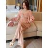 Women's Pajamas Set Casual Pajamas for Women V-neck Long-sleeved Pajamas for Women Autumn and Winter Gold Velvet Home Clothes