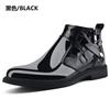 Fashion Winter Plush Ankle Boot Business Mirror Leather Chelsea Men's Boots Genuine Leather Wedding High Top Leather Shoes Cowboy Boots