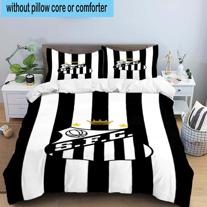 3pcs Fc Crest Design Printed Bedding Set Duvet Cover Closure Includes 1 Duvet Cover & 2 Pillowcases Bedding Sets Home Decor Gifts