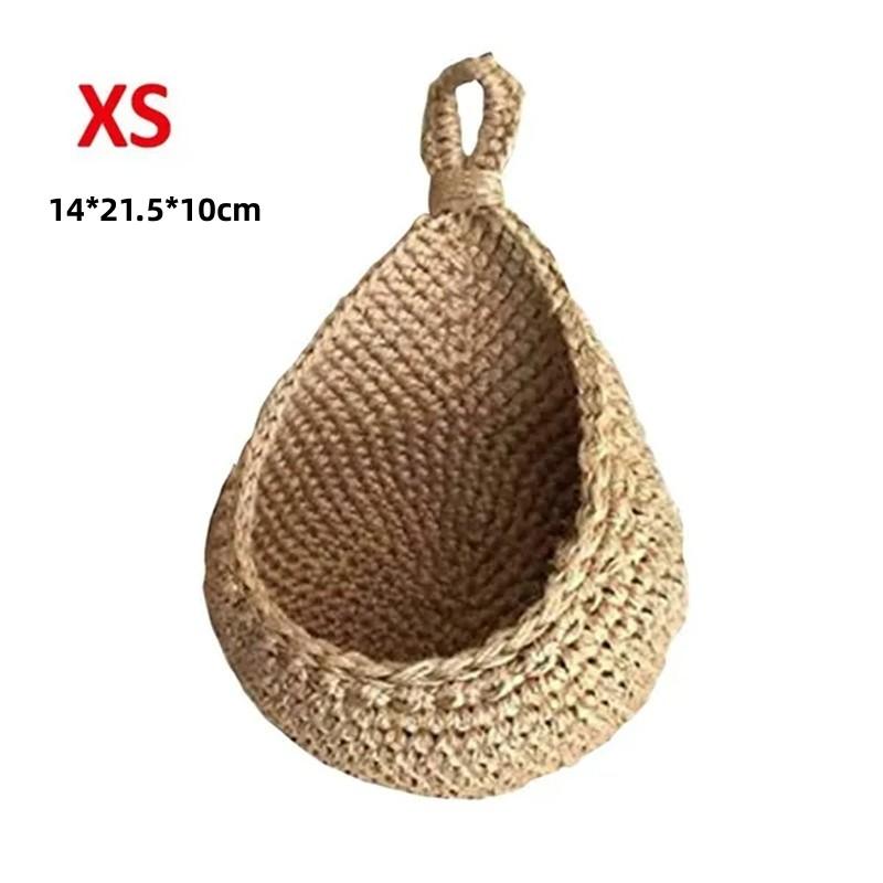 

XS-XXL Настенная сумка для хранения всякой всячины, подвесные корзины для овощей и фруктов, органайзер-мешок из джута, экологически чистый органайзер для кухни в форме капли