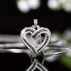 Light Luxury Sparkling Zircon Heart Pendant Necklace, Suitable for Brides' Engagement, Wedding, Banquet  Gifts