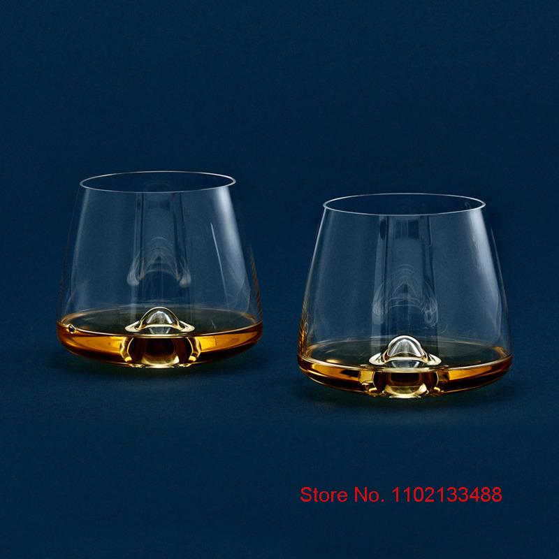 2 Pcs Vortex Whiskey Glass Denmark Old-fashioned Crystal Wine Glasses Swirl Eddy Rock Tumbler Cognac Brandy Snifters Liqueur Cup