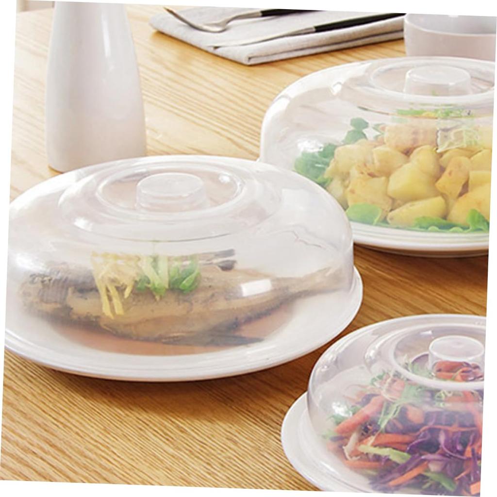 Mipcase 3-teiliger Mikrowellen-Heizdeckel, Mikrowellen-Lebensmittelabdeckung, Mikrowellenherd-Abdeckung, Mikrowellen-Geschirrabdeckung, Transparenter Kunststoff, Wiederverwendbar