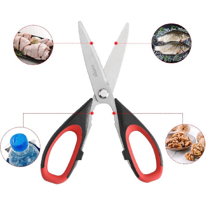 LIVINGO Kitchen Scissors Heavy Duty, 8.5 Inch Dishwasher Safe Ultra Sharp Premium Heavy Duty Kitchen Shears, Multi Purpose Cooking Scissors Stainless
