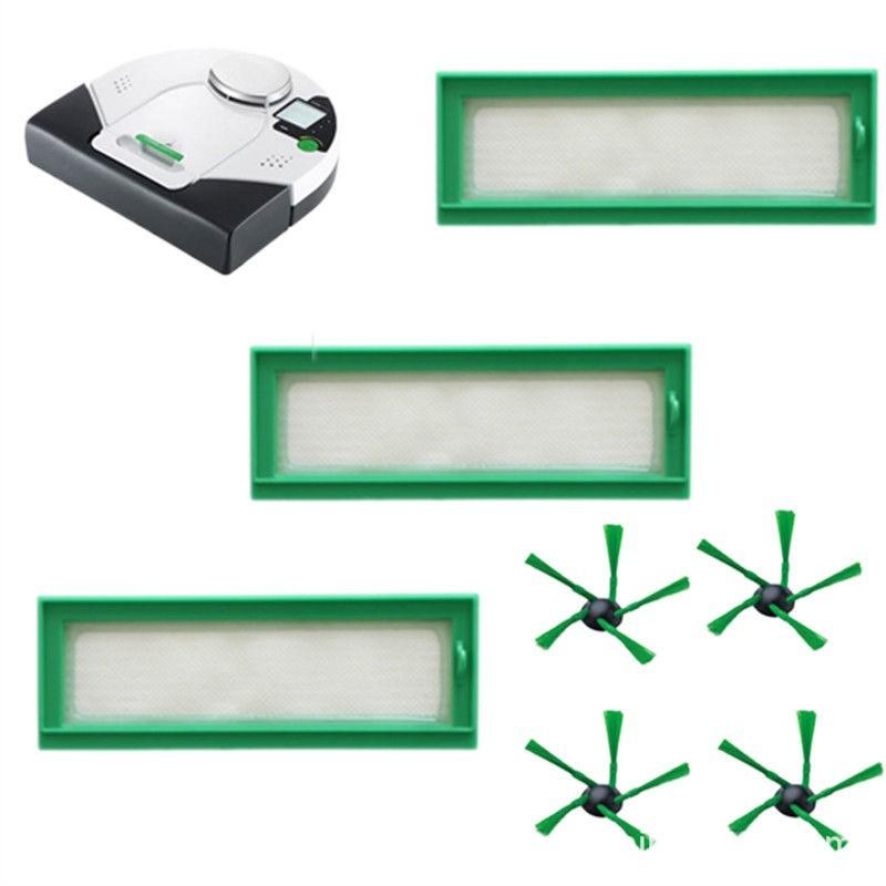 

3PCS HEPA Filter+4PCS Side Brushes Replacement for Vorwerk Kobold VR200 VR300 Robot Vacuum Cleaner Type A