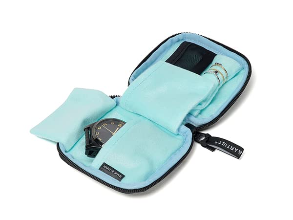 Artisan & Artist XOP-SH735 Portable Accessory Case with Ring Holder, Jewelry Pouch, Navy Blue, Shoe Pattern