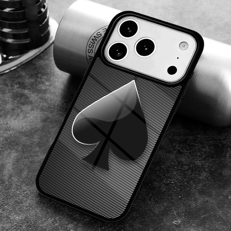 Pik Poker Spielkarten Ass Kunst Handyhülle Für iPhone 17,16e,15,14,13,12,11,Mini,Pro,MAX Weiche Silikonhülle
