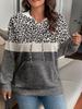 European and American Autumn and Winter Women's Hoodie Leopard Print Top Pullover Hooded Sweater