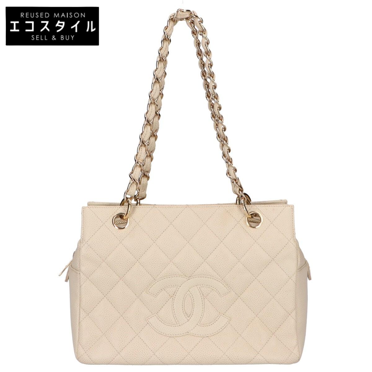 

CHANEL No. 8 Standard Chain Tote Bag Caviar Handbag IvoryUsed