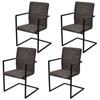 Day and Night - Day and Night Cantilever Dining Chairs 4 Pack Brown Faux Leather